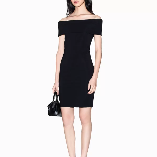 Armani Exchange γυναικείο mini φόρεμα off-shoulder - XW001742AF21295 Μαύρο