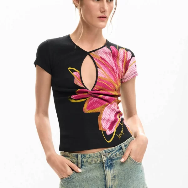 DESIGUAL Desigual γυναικεία μπλούζα με floral print Regular Fit 
