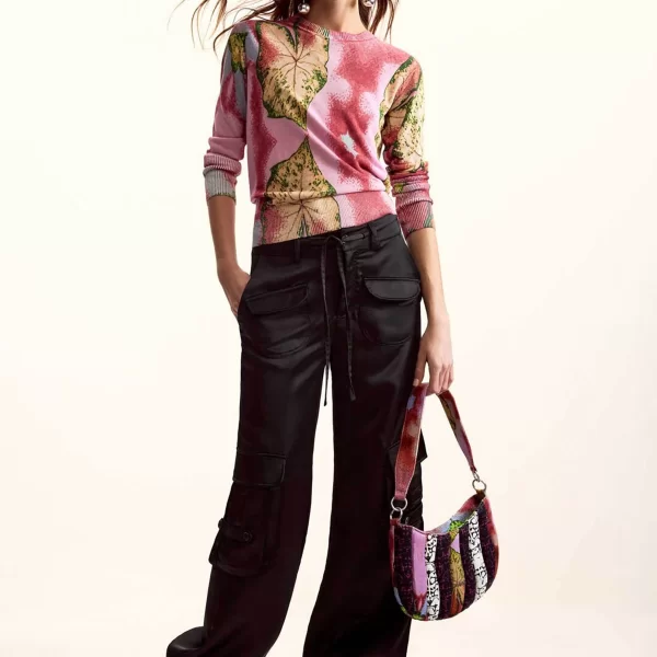 DESIGUAL Desigual γυναικείo λεπτό πουλόβερ με floral print Regular Fit 