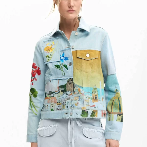 DESIGUAL Desigual γυναικείo denim jacket με Amalfi print 