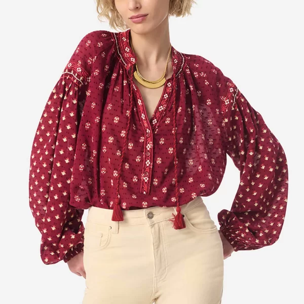 Vanessa Bruno γυναικεία μπλούζα με balloon μανίκια και all-over print 