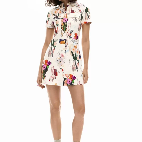 Desigual γυναικείο mini φόρεμα σεμιζιέ με floral print 