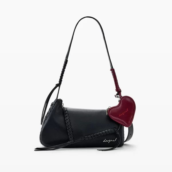 DESIGUAL Desigual γυναικεία τσάντα ώμου με πλεκτές λεπτομέρειες 