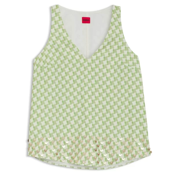 Hugo Boss γυναικεία αμάνικη μπλούζα με all-over print 