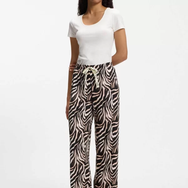 Hugo Boss γυναικείο παντελόνι με all-over print - 50556937 Μαύρο