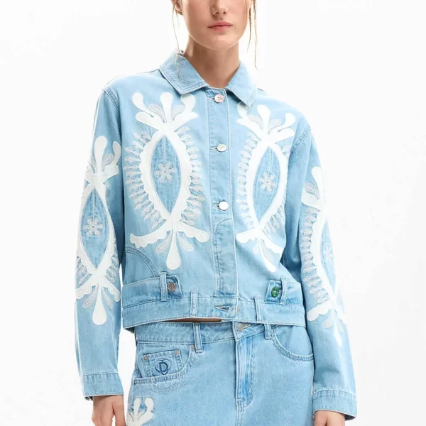 Desigual γυναικείo denim jacket με κεντήματα 