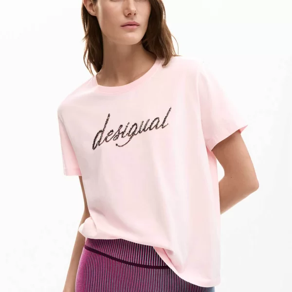 Desigual γυναικείo T-shirt και λογότυπο με στρας Regular Fit 