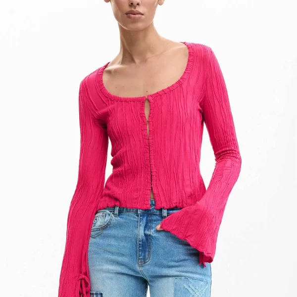 Desigual γυναικεία πλεκτή ζακέτα μονόχρωμη 