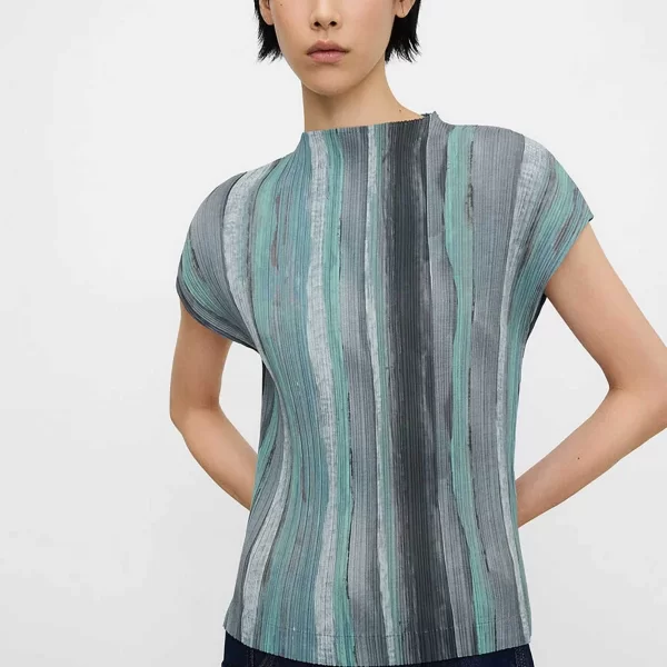 Adolfo Domínguez γυναικείo τοπ αμάνικο με ριγέ σχέδιο - 220021142 Μπλε