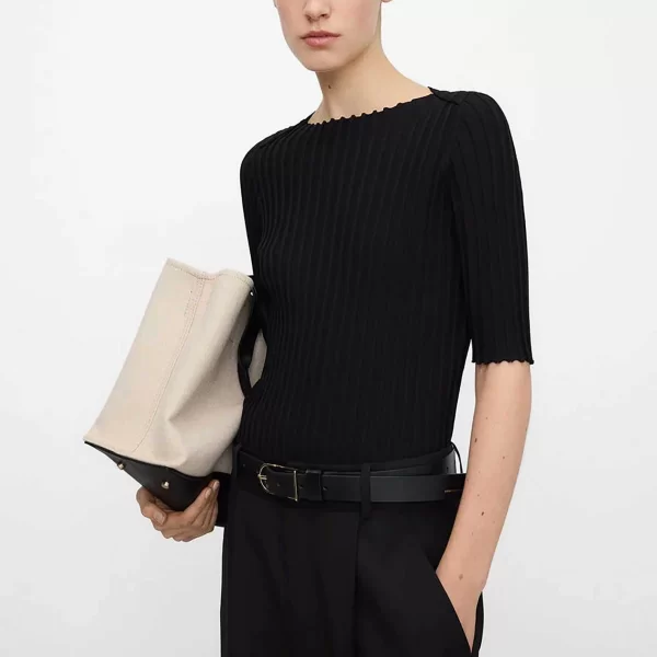 ADOLFO DOMINGUEZ Adolfo Domínguez γυναικεία μπλούζα μονόχρωμη ribbed - 253102324 Μαύρο