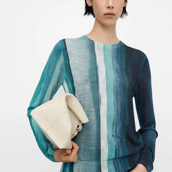 Adolfo Domínguez γυναικείο πουλόβερ με ριγέ σχέδιο ribbed - 253011114 Πράσινο