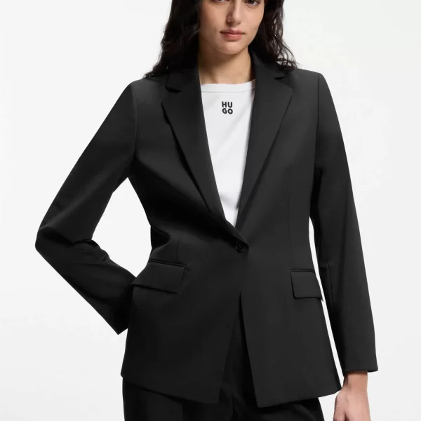 HUGO Hugo Boss γυναικείο σακάκι μονόχρωμο με τσέπες 