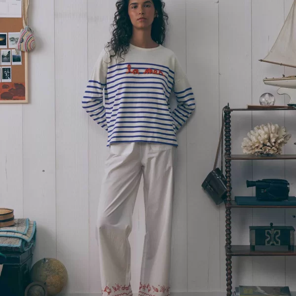 Maison Labiche γυναικεία βαμβακερή μπλούζα με ριγέ σχέδιο 