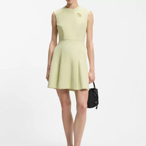 Hugo Boss γυναικείο mini φόρεμα αμάνικο με μεταλλικό λουλούδι 