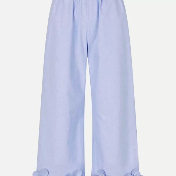 Stine Goya γυναικείο παντελόνι με απλικέ λουλούδια - SG-PS26-P109-2464 Γαλάζιο