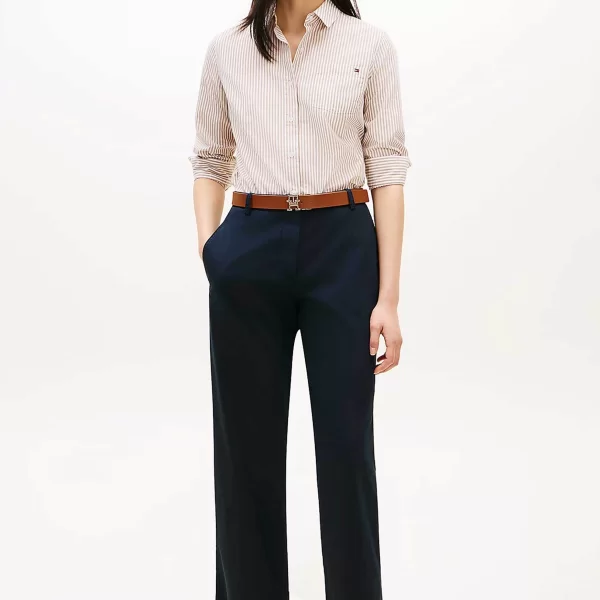 TOMMY HILFIGER Tommy Hilfiger γυναικείο παντελόνι chino Slim Straight Fit - WW0WW49647 Μπλε Σκούρο