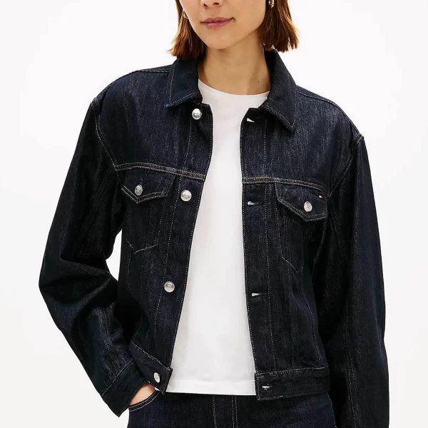 Tommy Hilfiger γυναικείο denim jacket Regular Fit - WW0WW49523 Denim Blue Σκούρο