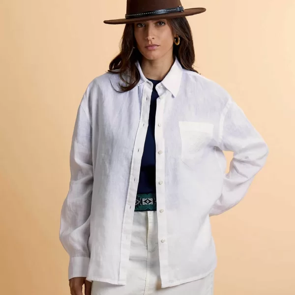 La Martina γυναικείο λινό πουκάμισο με τσέπη Regular Fit 