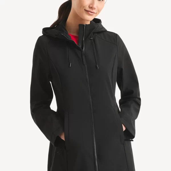 Nautica γυναικείο αδιάβροχο μπουφάν με κουκούλα Classic Fit - 117004742 Μαύρο