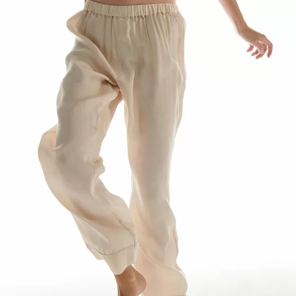 LOVE STORIES Love Stories γυναικείο παντελόνι πιτζάμας μονόχρωμο με ελαστική μέση Oversized Fit 