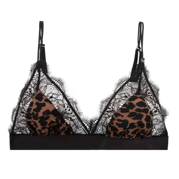 Love Stories γυναικείο bralette με leopard print και δαντέλα περιμετρικά 
