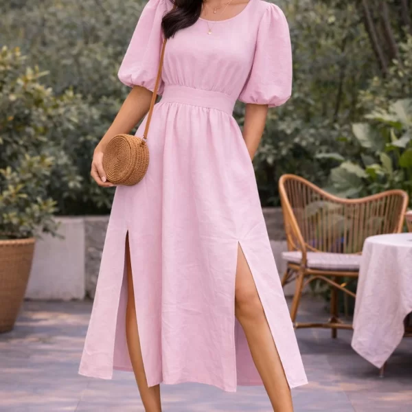 ΦΟΡΕΜΑ MIDI ΜΕ ΜΠΑΛΟΝ ΜΑΝΙΚΙΑ Ροζ