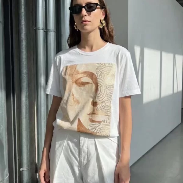 ΜΠΛΟΥΖΑ ΜΕ ΜΕ ΤΥΠΩΜΑ Άσπρο