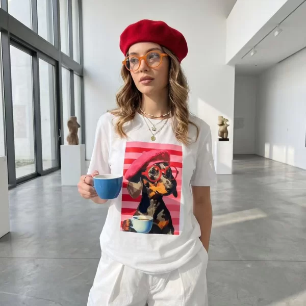 ΜΠΛΟΥΖΑ ΜΕ ΜΕ ΤΥΠΩΜΑ Άσπρο