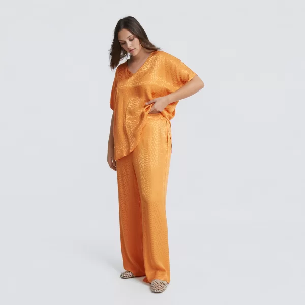 Παντελόνα βισκόζη με ανάγλυφη υφή