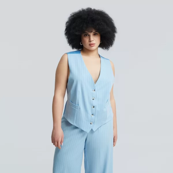 Ριγέ tailored γιλέκο