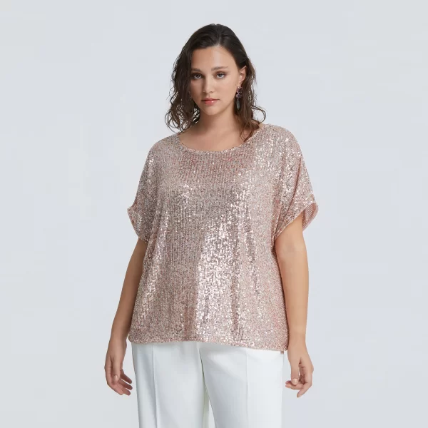Μπλούζα κοντομάνικη με παγιέτες