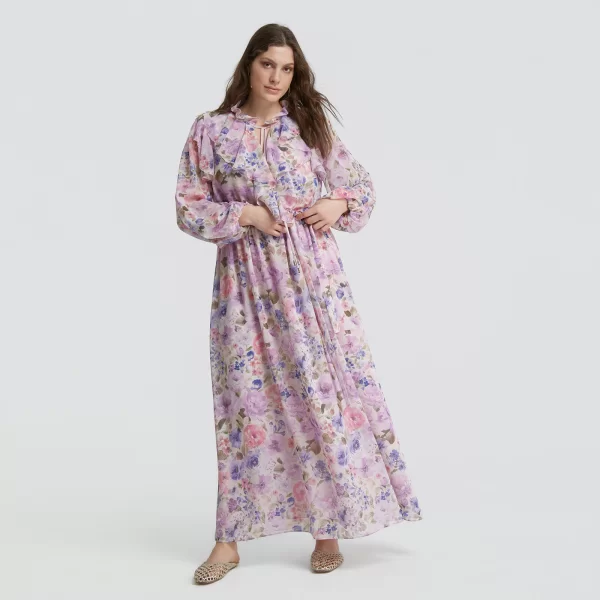 Φλοράλ φόρεμα με βολάν