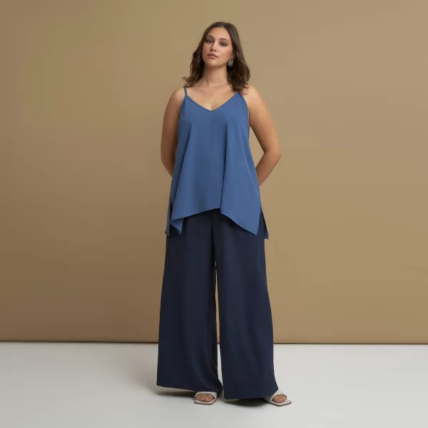 MAT FASHION Αμάνικο τοπ κρεπ airwashed