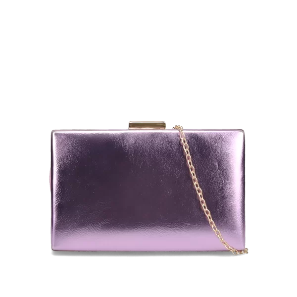 Λιλά μεταλλικό clutch τσαντάκι