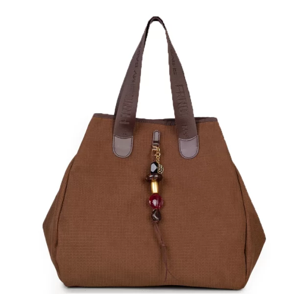 Frnc FRNC ΓΥΝΑΙΚΕΙΑ ΤΣΑΝΤΑ ECO NUBUCK TRECCIA ΕΛΛΗΝΙΚΗ 5566 ΚΑΦΕ