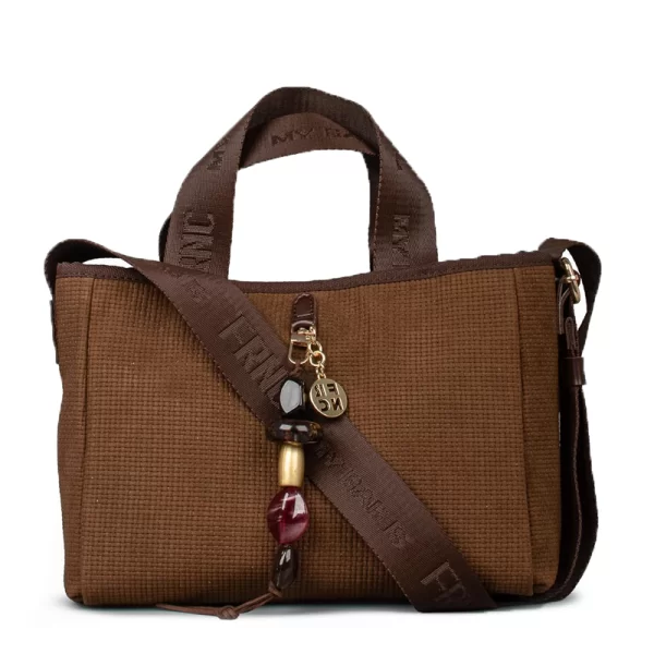 Frnc FRNC ΓΥΝΑΙΚΕΙΑ ΤΣΑΝΤΑ ECO NUBUCK TRECCIA ΕΛΛΗΝΙΚΗ 5558 ΚΑΦΕ