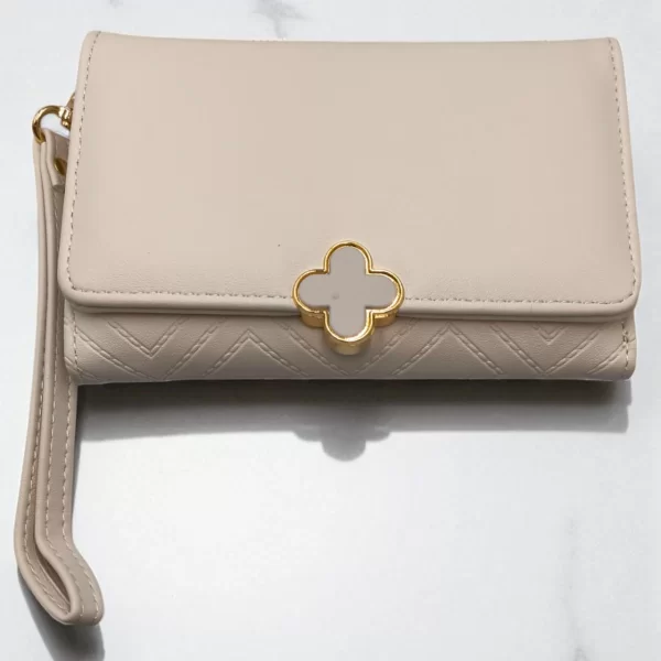 DARK HORSE S.L. ΓΥΝΑΙΚΕΙΟ ΠΟΡΤΟΦΟΛΙ ΛΕΥΚΟ ΜΕ ΑΝΑΓΛΥΦΟΥΣ ΡΟΜΒΟΥΣ ΚΑΙ ΛΟΥΡΑΚΙ