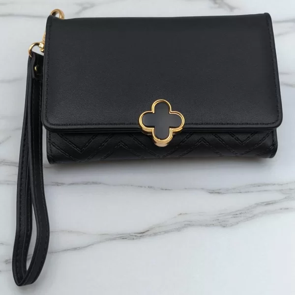 DARK HORSE S.L. ΓΥΝΑΙΚΕΙΟ ΠΟΡΤΟΦΟΛΙ ΜΑΥΡΟ ΜΕ ΑΝΑΓΛΥΦΟΥΣ ΡΟΜΒΟΥΣ ΚΑΙ ΛΟΥΡΑΚΙ