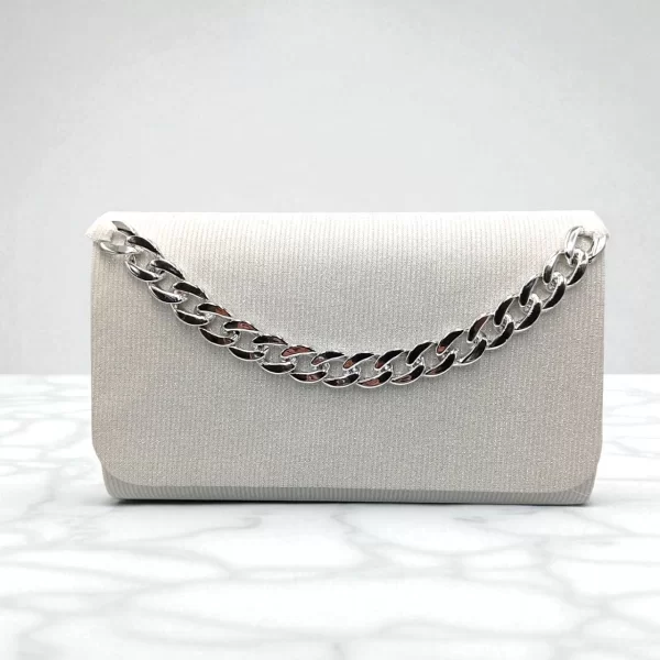 Jessica ΤΣΑΝΤΑΚΙ ΒΡΑΔΙΝΟ ΓΥΝΑΙΚΕΙΟ ΛΕΥΚΟ ΜΕ GLITTER