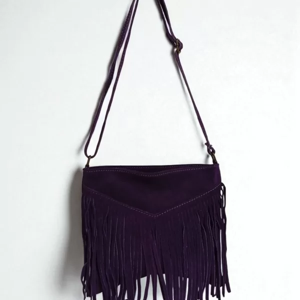 VERA PELLE ΤΣΑΝΤΑ ΩΜΟΥ ΔΕΡΜΑΤΙΝΗ ΜΕ ΚΡΟΣΙΑ ΜΩΒ KALYMNOS