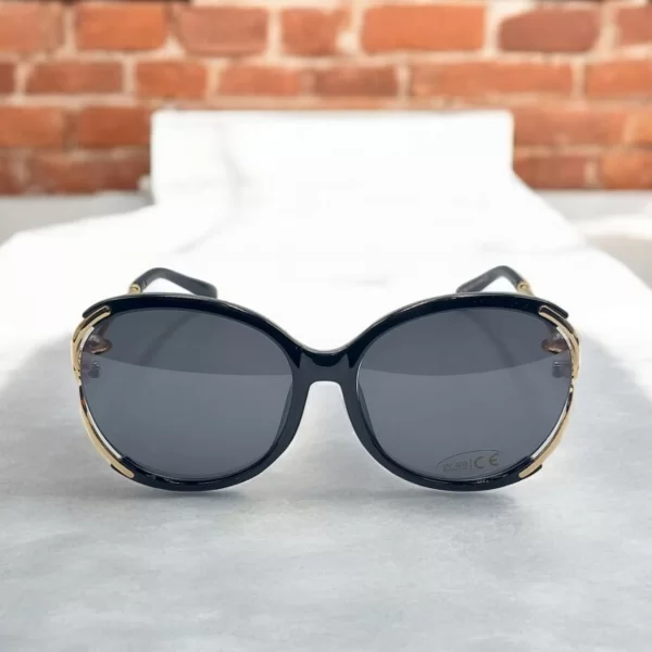 DASOON VISION ΓΥΑΛΙΑ ΗΛΙΟΥ ΣΧΕΔΟΝ ΣΤΡΟΓΓΥΛΑ ΜΕ ΠΕΡΛΑ ΣΤΟ ΒΡΑΧΙΟΝΑ ΜΕ ΜΑΥΡΟ ΣΚΕΛΕΤΟ ΜΕ ΔΙΑΦΑΝΗ ΜΑΥΡΟ ΦΑΚΟ