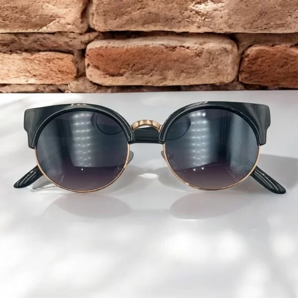 DASOON VISION ΓΥΑΛΙΑ ΗΛΙΟΥ ΣΤΡΟΓΓΥΛΑ ΜΑΥΡΑ ΜΕ ΜΑΥΡΟ ΦΑΚΟ ΚΑΙ ΧΡΥΣΗ ΛΕΠΤΟΜΕΡΕΙΑ