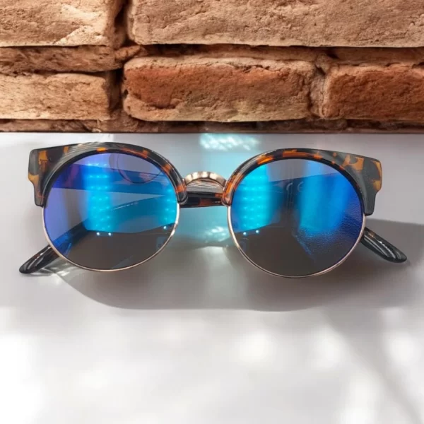 DASOON VISION ΓΥΑΛΙΑ ΗΛΙΟΥ ΣΤΡΟΓΓΥΛΑ ΚΑΦΕ ΜΕ ΜΠΛΕ ΦΑΚΟ