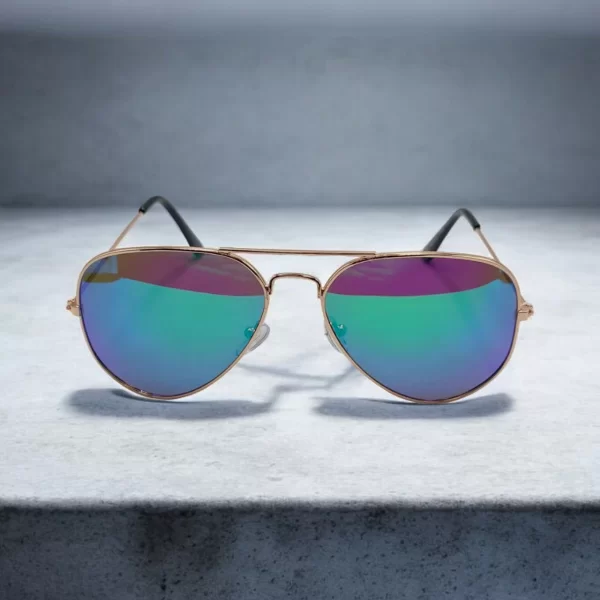 DASOON VISION ΓΥΑΛΙΑ ΗΛΙΟΥ POLARIZED ΣΕ ΣΤΥΛ AVIATOR ΧΡΥΣΟ ΜΕΤΑΛΛΙΚΟ ΣΚΕΛΕΤΟ ΜΕ ΚΑΘΡΕΠΤΗ ΜΩΒ-ΠΡΑΣΙΝΟ ΦΑΚΟ