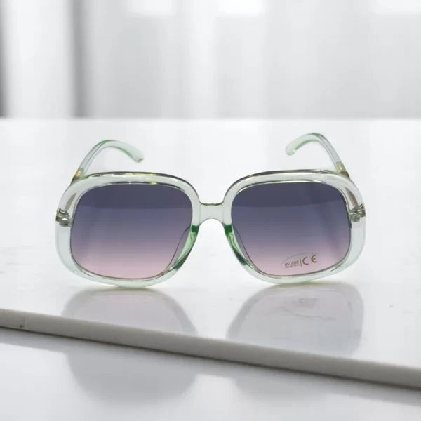 DASOON VISION ΓΥΑΛΙΑ ΗΛΙΟΥ RECTANGULAR STYLE ΔΙΑΦΑΝΑ ΠΡΑΣΙΝΑ ΜΕ ΗΜΙΔΙΑΦΑΝΟ ΓΚΡΙ ΡΟΖ DEGRADE ΦΑΚΟ