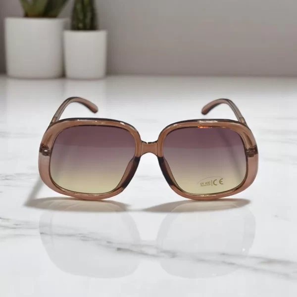 DASOON VISION ΓΥΑΛΙΑ ΗΛΙΟΥ RECTANGULAR STYLE ΜΠΕΖ ΜΕ ΗΜΙΔΙΑΦΑΝΟ ΚΑΦΕ DEGRADE ΦΑΚΟ