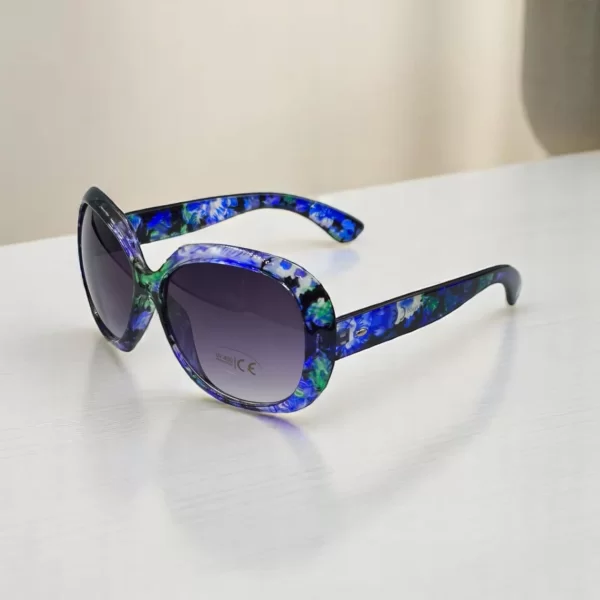 DASOON VISION ΓΥΑΛΙΑ ΗΛΙΟΥ RECTANGULAR STYLE ΜΕ ΣΧΕΔΙΟ FLORAL ΜΩΒ/ΠΡΑΣΙΝΟ