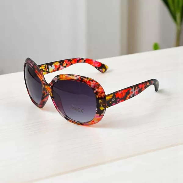 DASOON VISION ΓΥΑΛΙΑ ΗΛΙΟΥ RECTANGULAR STYLE ΜΕ ΣΧΕΔΙΟ FLORAL ΚΟΚΚΙΝΟ/ΠΟΡΤΟΚΑΛΙ
