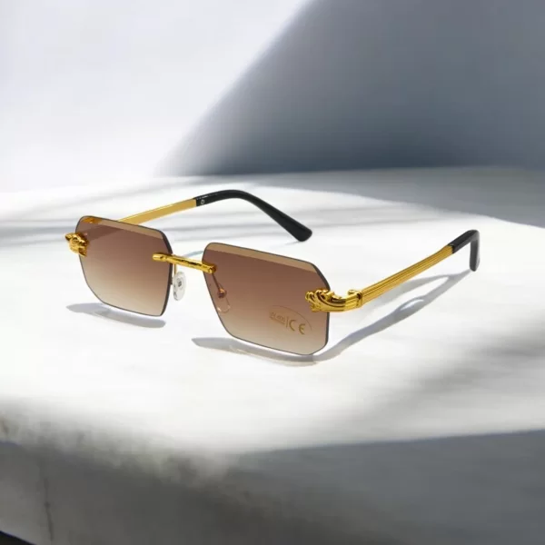 YIMEI ΓΥΑΛΙΑ ΗΛΙΟΥ ΣΤΥΛ SQUARE ΧΡΥΣΑ ΜΕ ΗΜΙΔΙΑΦΑΝΟ ΚΑΦΕ DEGRADE ΦΑΚΟ