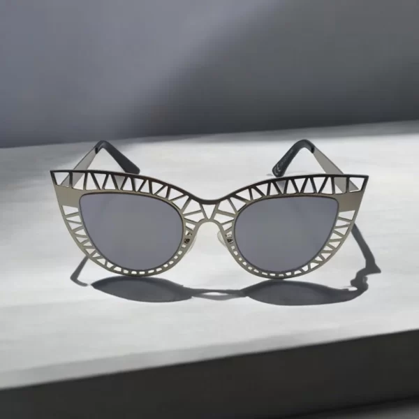 DASOON VISION ΓΥΑΛΙΑ ΗΛΙΟΥ ΣΤΥΛ CAT EYE ΑΣΗΜΙ ΜΕ ΔΙΑΤΡΗΤΟ ΣΚΕΛΕΤΟ ΚΑΙ ΚΑΘΡΕΠΤΗ ΑΣΗΜΙ ΦΑΚΟ